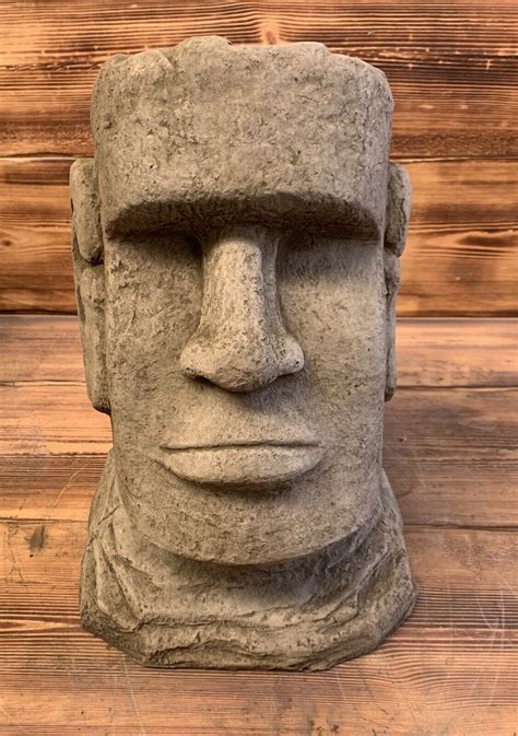 Stone Garden Large Easter Island Head Moai Tiki Head Statue | Etsy