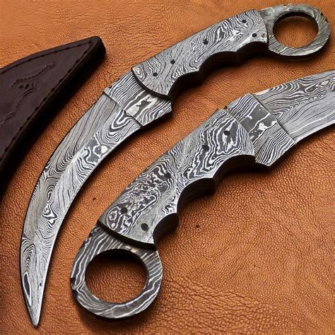 9 Beautiful Handmade damascus Steel karambit with | Etsy