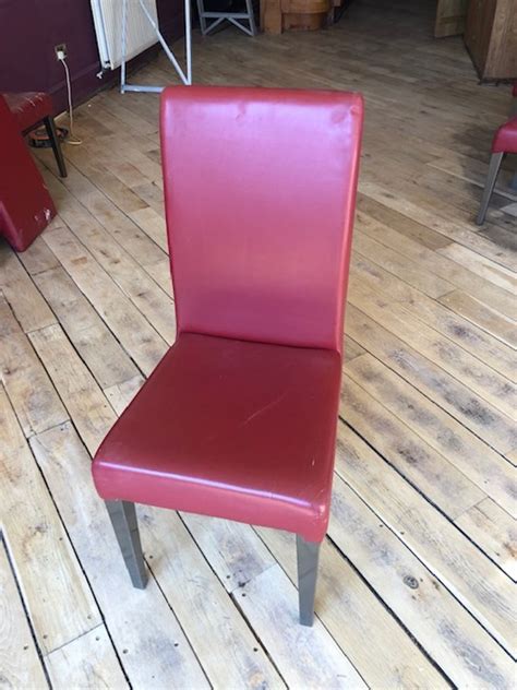 Secondhand Chairs and Tables | Cafe or Bistro Chairs | 30x Faux Leather Red Dining Chairs ...