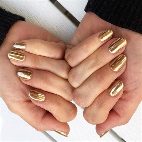 GOLD CHROME @nailthoughts | Gold chrome nails, Gold nails wedding, Gold nails