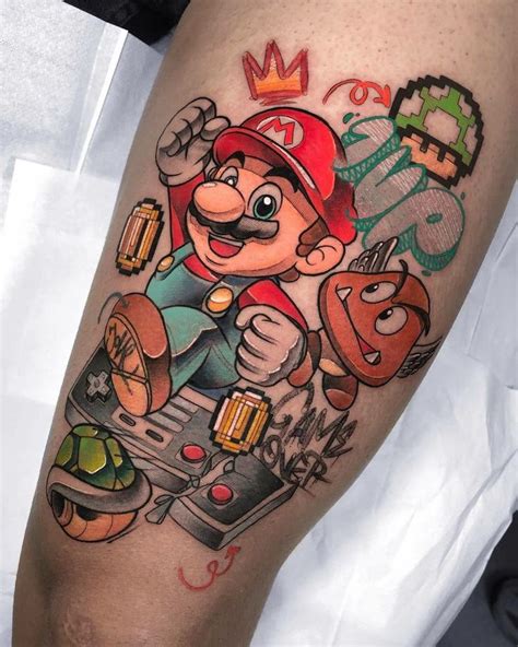 Pin by Yahampy on Tatuering | Mario tattoo, Super mario tattoo, Hand ...