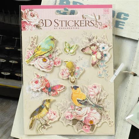 DIY 3D Paper Stickers Set Scrapbooking Decorative Adhesive DIY Gift Photo Album Scrapbooking ...