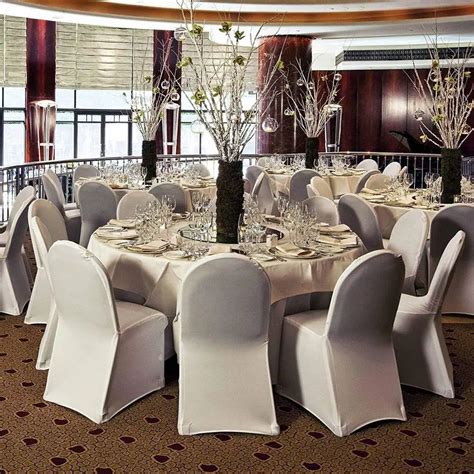 Wedding Chair Covers Set Of 100pcs Stretchable Polyester Spandex Chair Slipcover For Dinning ...