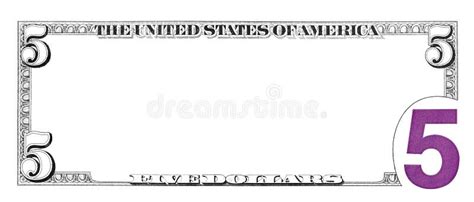 5 Dollar Bill Back Side with Empty Middle Area Stock Image - Image of investment, closeup: 206167403