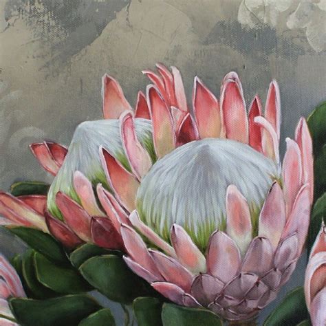 PROTEAS ON CANVAS | Protea art, Flower art painting, Botanical art