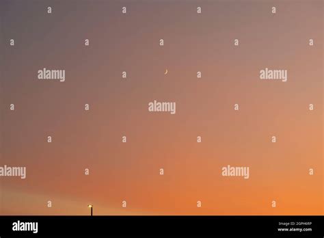 Street light and Moon Stock Photo - Alamy