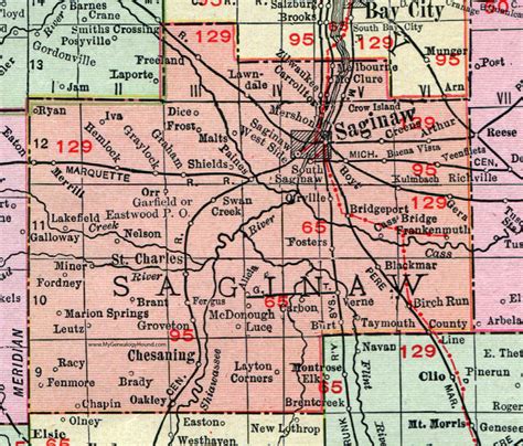 Map Of Saginaw County | Cities And Towns Map