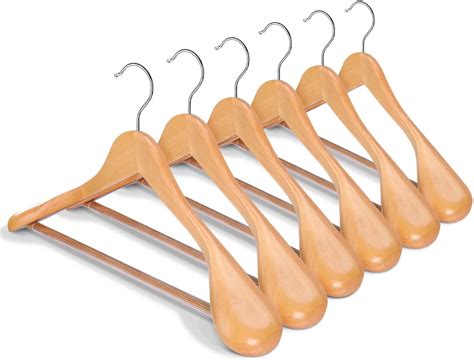 Wide Shoulder Wooden Hanger – 6 Pack – Global Store Supply