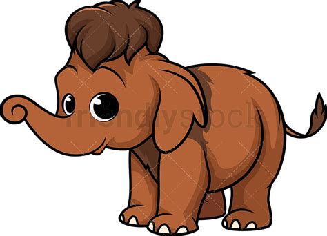 Baby Mammoth Cartoon Clipart Vector - FriendlyStock