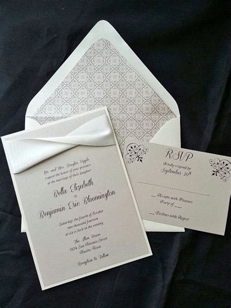 SAMPLE Bella Elegant Wedding Invitation, Traditional Wedding, Classic Wedding, Ribbon Wedding ...