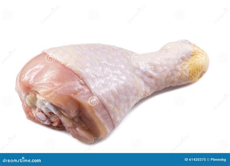 Chicken Leg on a White Background Stock Image - Image of skin ...