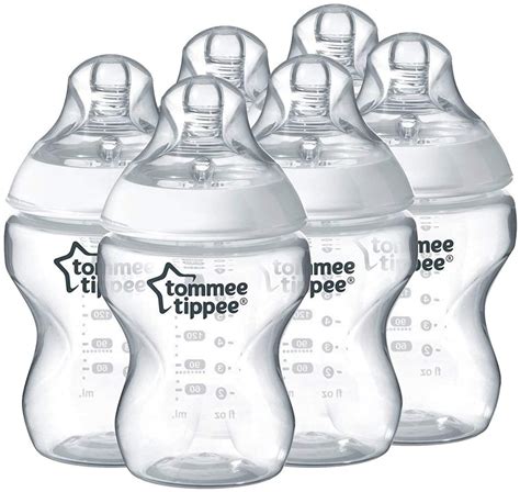 Pack de 6 biberones transparentes Tommee Tippee en polipropileno libre de BPA » Michollo.com