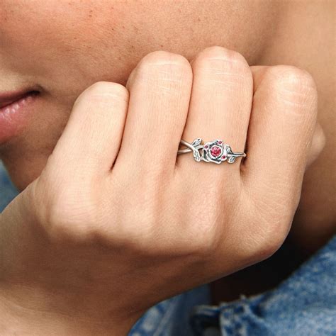 Disney Beauty and the Beast Rose Ring | Sterling silver | Pandora US