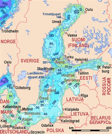 Baltic Sea - bathymetry • Map • PopulationData.net