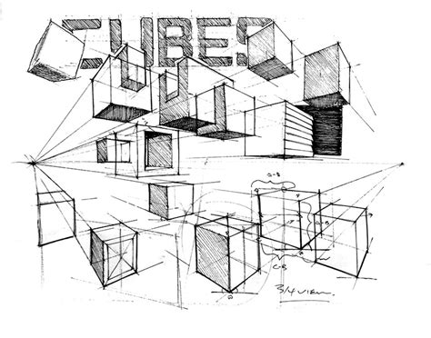 Cube Perspective Drawing at PaintingValley.com | Explore collection of ...