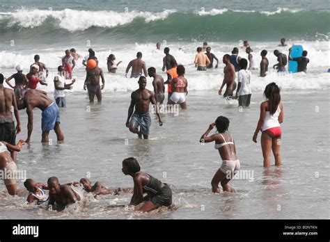 Sunday afternoon on Labadi Beach. Accra. Ghana. West Africa. Copyright ...