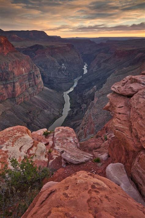 Colorado River Runs through the Depth of Grand Canyon Stock Photo ...