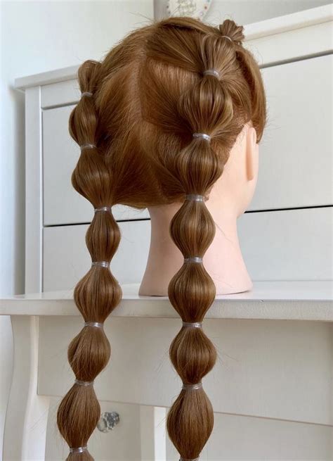 Bubble braid | Embrace messy hair, Short hairstyles for thick hair, Thick hair styles