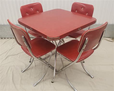 Authentic 1950s Table and Chairs, Rare Folding Retro Table and Chairs ...