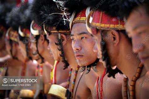 Chang Naga tribe in traditional dress during Moatsu festival of sowing ...