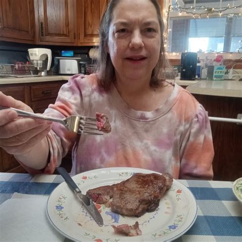 Yum ribeye steak | My sister enjoying a ribeye steak that I … | Flickr