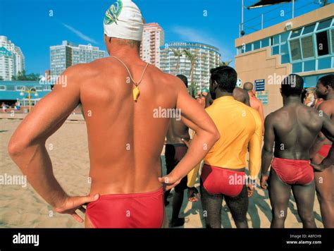surfguards warming up, Durban, South Africa Stock Photo - Alamy