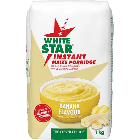 White Star Banana Flavoured Instant Maize Porridge 1kg | Porridge ...