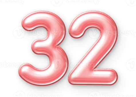 32 Number Balloon Pink 24652440 PNG