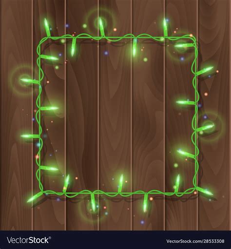 Christmas lights border light string frame Vector Image