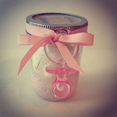 Pretty pink mason jar for a baby shower. Favor or gift idea. For sale. Best Baby Shower Favors ...