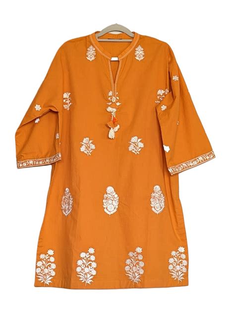 Embroidery on Lawn Dress - Pakistani Dress - K102CX | Fabricoz USA