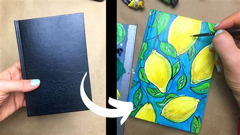 Painting Over Note Book Covers | Dollar Tree Acrylic Makeover - YouTube