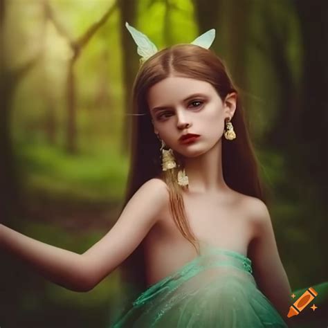 Young fairy in a magical forest