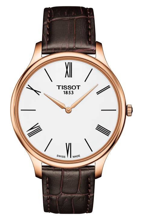 Tissot Tradition 5.5 Round Leather Strap Watch, 39mm | Nordstrom in 2021 | Brown leather strap ...