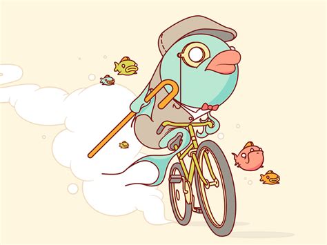 Fish on a Bike [GIF] by Burnt Toast Creative Bike Art Print, Bicycle Tattoo, Burnt Toast, Music ...