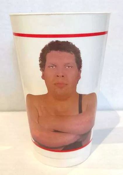 ANDRE THE GIANT WWF Vintage Wrestling Drinking Glass Cup WWE WCW K Mart Slurpee $33.13 - PicClick