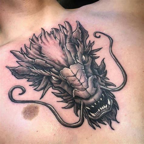 Dragon Head Chest Tattoo