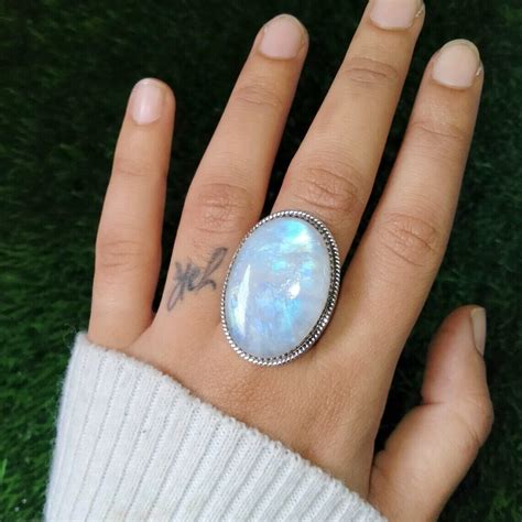 Rainbow Moonstone Gemstone 925 Sterling Silver Ring All Size | eBay