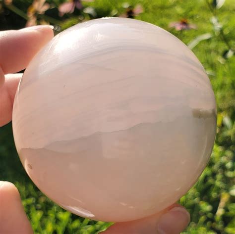 Pink Mangano Calcite Sphere – Sandalwood Stone