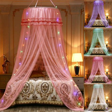 URMAGIC Clearance Princess Dome Mosquito Net Mesh Bed Canopy with LED Light Strip Bedroom Luxury ...