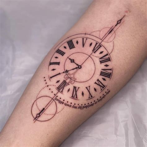 Antique Clock Hands Tattoo