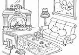 Living Room With A Heater Coloring Page  Free Printable Pages sketch template