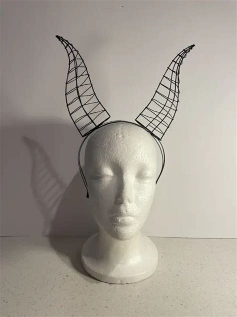 DISNEY SLEEPING BEAUTY Maleficent Horned Black Wire Headband Halloween Cosplay $25.00 - PicClick