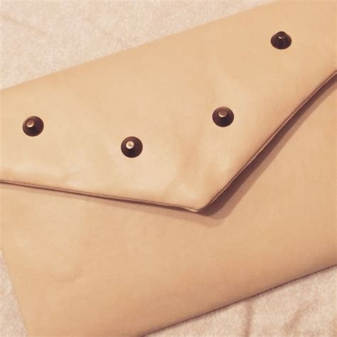 Cream Studded Clutch Bag