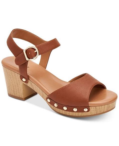 Style & Co Anddreas Platform Block-Heel Sandals, Created for Macy's ...