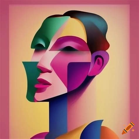 Abstract people in cubism retro art style on Craiyon