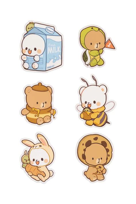 Saw these new milk and mocha bear stickers 🥺 just looking at them makes me so happy ☺️ so cute ...