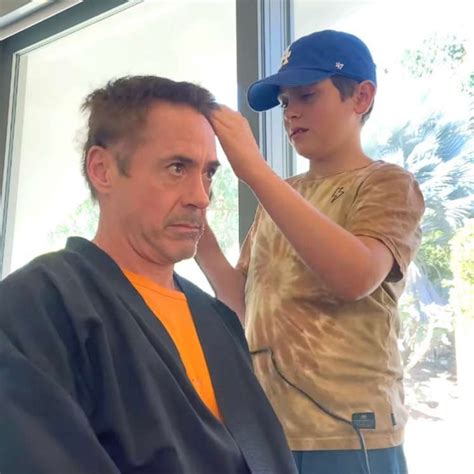 Robert Downey Jr. shares video of son Exton, daughter Avri shaving his ...