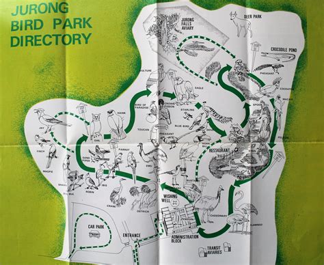 Jurong Bird Park map, 1970s - ZooChat