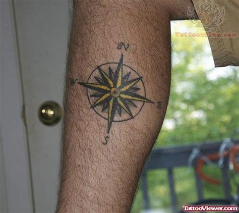 Compass Tattoos On Legs